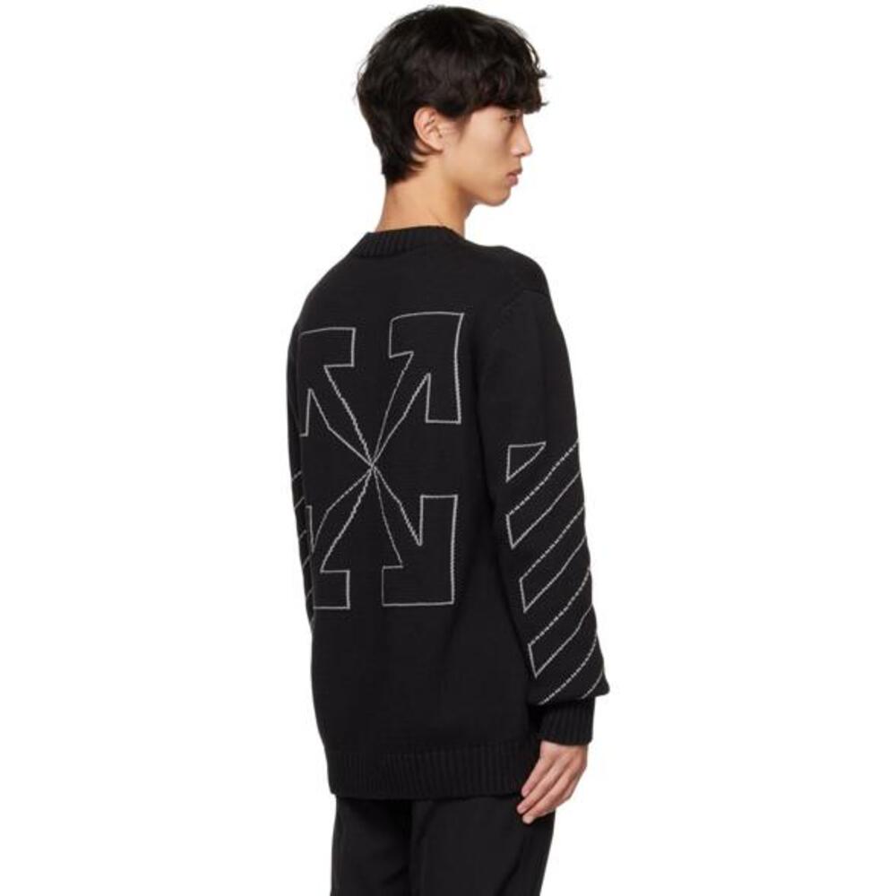 Off-White Diag Outline Knit Crewneck 'Black/White' Sz Medium